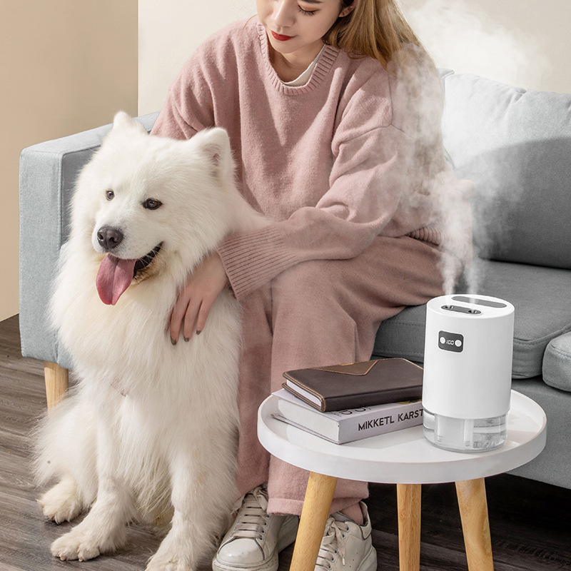 Kawaii Dual Spray Air Humidifier with Remote Control - USB Charging Lifting Fan for Office & Bedroom Air Purification - Image 2