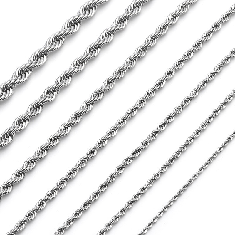 Stainless Steel Fried Dough Twists Necklace - Unique Fried Dough Twists Chain - Image 4