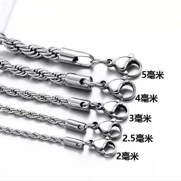 Stainless Steel Fried Dough Twists Necklace - Unique Fried Dough Twists Chain - Image 6