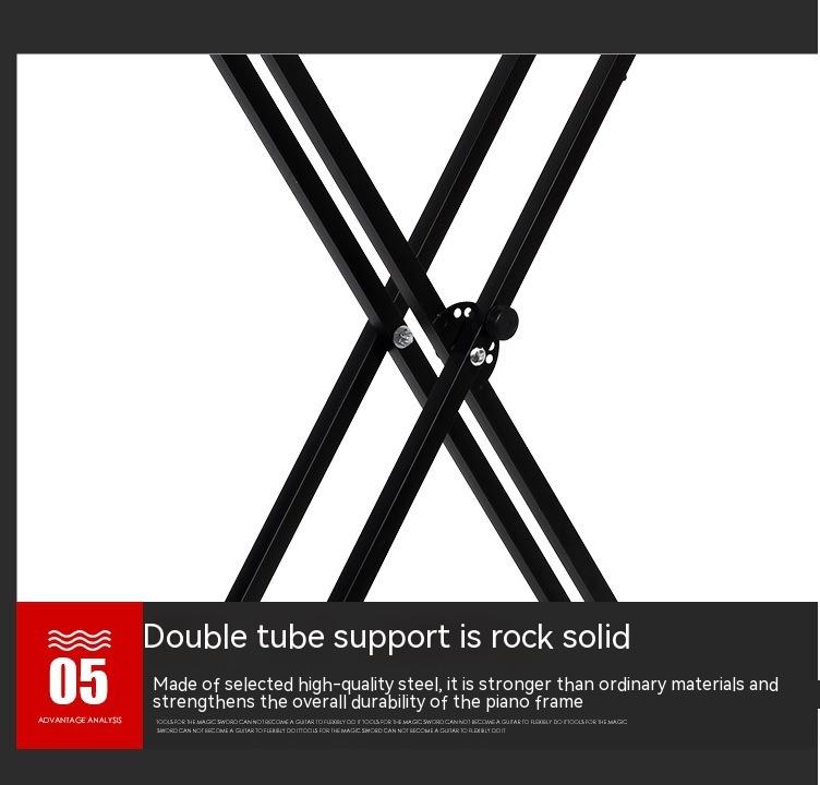 X-type Adjustable Double-Tube Electronic Organ Rack | Durable Double-Tube Keyboard Stand - Image 12