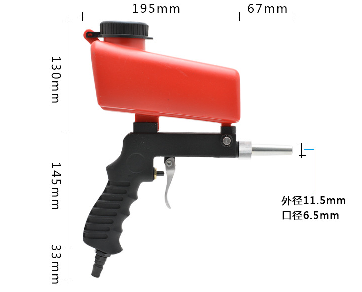 Compact Gravity Pneumatic Sandblasting Gun for Portable Use - Image 5