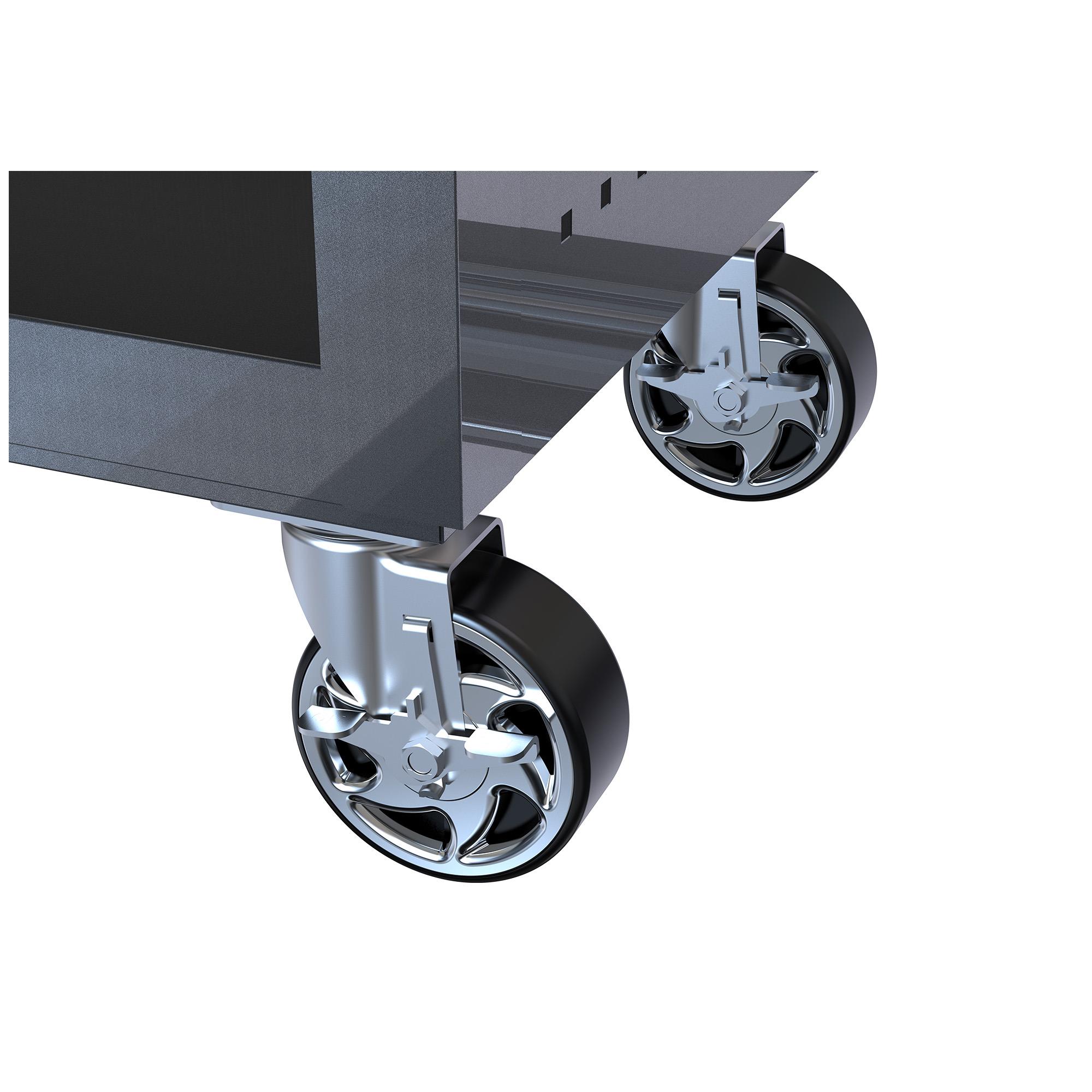 4-Drawer Versatile Utility Cart with Wheels & Wooden Top for Easy Storage - Image 2