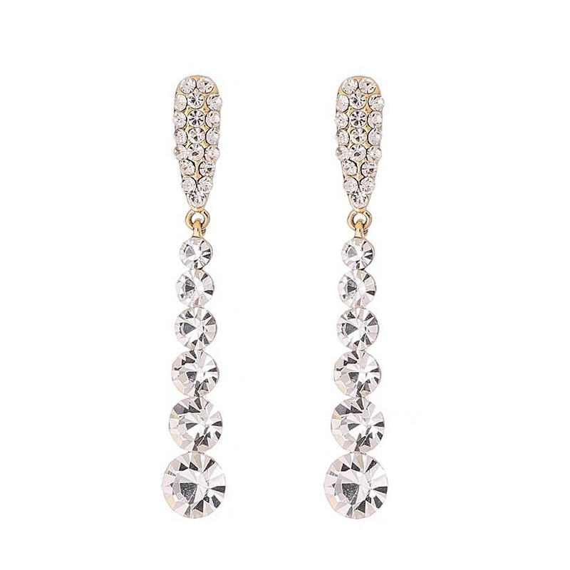 High-Quality Sterling Silver Needle Long Rhinestone Tassel Earrings - Image 5