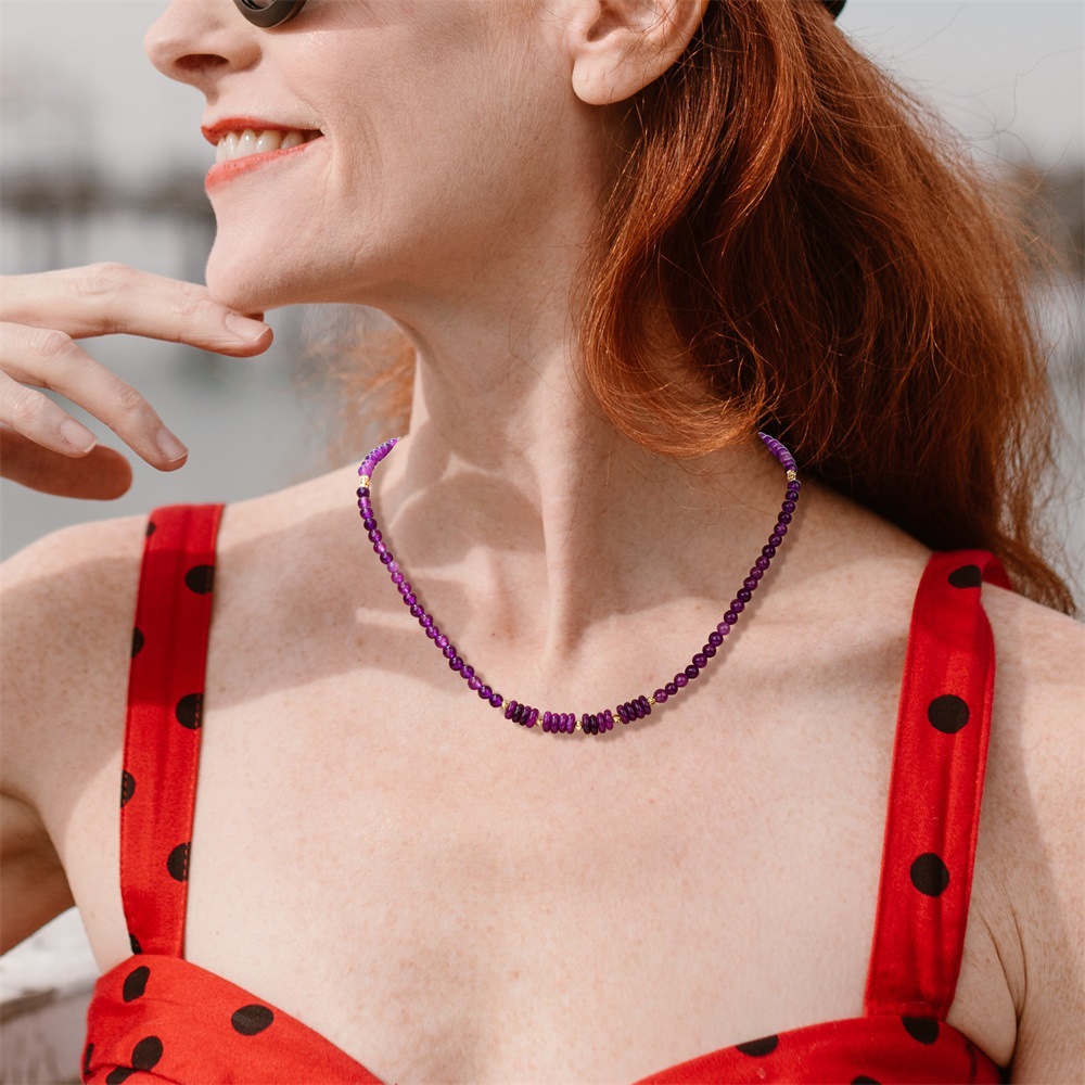 Adjustable 4mm Stone Bead Necklace for Elegant Style - Image 3