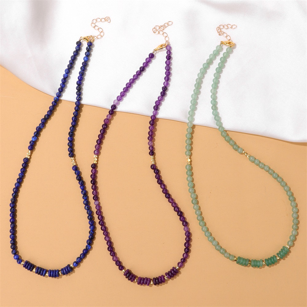 Adjustable 4mm Stone Bead Necklace for Elegant Style - Image 4