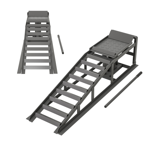 2 Pack Hydraulic Car Ramps - 5T 11000lbs Low Profile Lift for Trucks & Trailers, Garage Service Ramps - Image 3