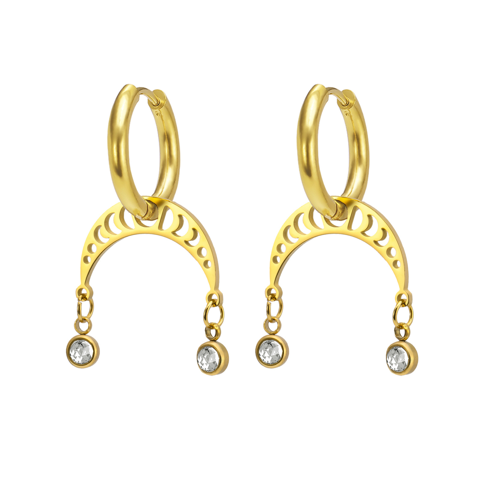 Stylish European and American Geometric Curved Cut Earrings for Modern Elegance - Image 9