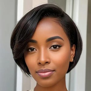 Front Transparent Lace, Professional Styling Hair Scissors, Non-toxic Human Hair Wigs for Women - Short Straight and Wavy Options, No Glue Needed.