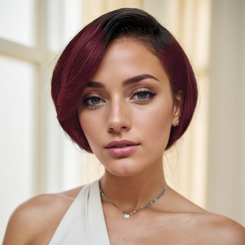 Front Transparent Lace, Professional Styling Hair Scissors, Non-toxic Human Hair Wigs for Women - Short Straight and Wavy Options, No Glue Needed. - Image 5