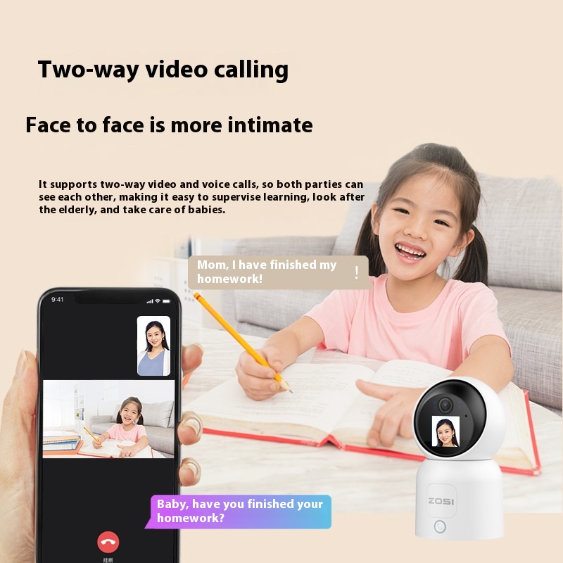 Zhou Shi Wireless WiFi HD Indoor Home Camera - Smart Security with Remote Access & AI Gesture Recognition on a Large Screen - Image 4