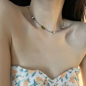 Tigereye Handmade Beaded Pearl Necklace - Unique Artisan Jewelry Piece