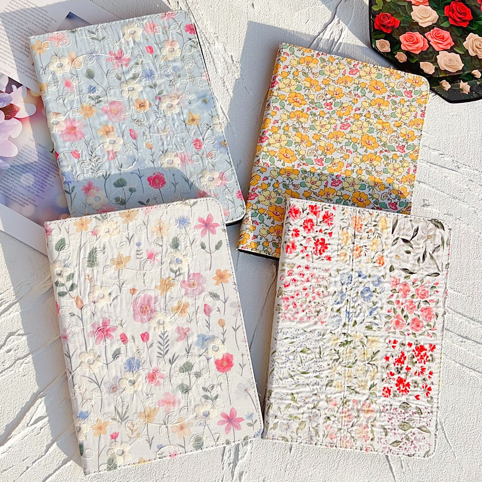 Durable Flower Design Leather Case for Pad - Drop-Resistant with Pen Slot - Image 4