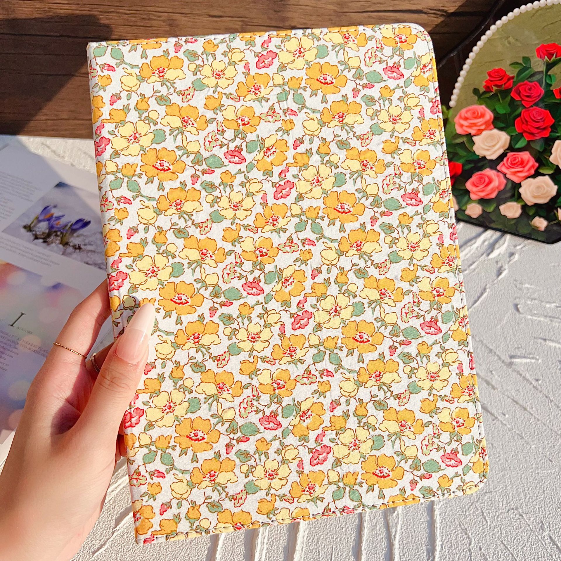 Durable Flower Design Leather Case for Pad - Drop-Resistant with Pen Slot - Image 8