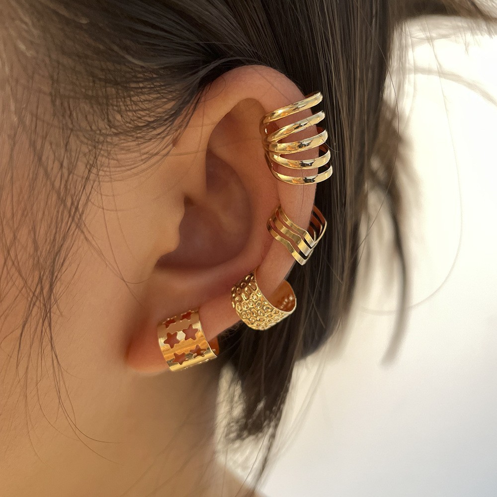 Elegant Diamond C-type Ear Clip Fashionable Three-piece Set - Image 4