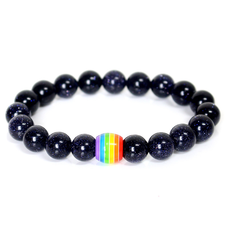 Rainbow Bead Bracelet for Pride - Natural Stone Couple's Strand Bracelets - Image 13