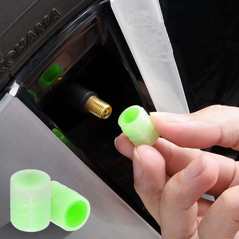 Glow-in-the-Dark Car Valve Caps for Enhanced Visibility and Style - Image 2