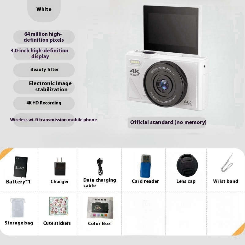 64 Million HD Student Entry-Level Mirrorless CCD Camera for Stunning Photography - Image 10