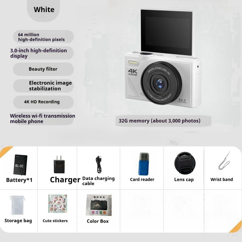 64 Million HD Student Entry-Level Mirrorless CCD Camera for Stunning Photography - Image 12