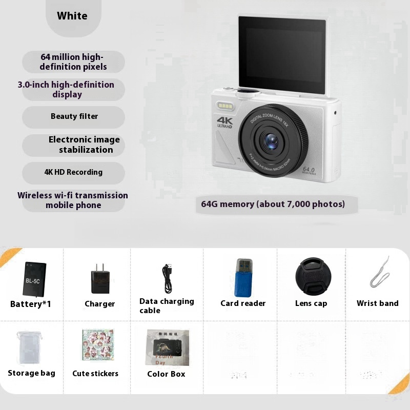 64 Million HD Student Entry-Level Mirrorless CCD Camera for Stunning Photography - Image 14