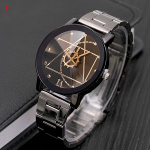 Fashion Gear Compass Turntable Steel Watch for Men and Women – Couple Timepieces