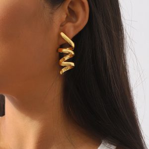 Stylish Alloy Spiral Personalized Earrings - Elegant Simple Design