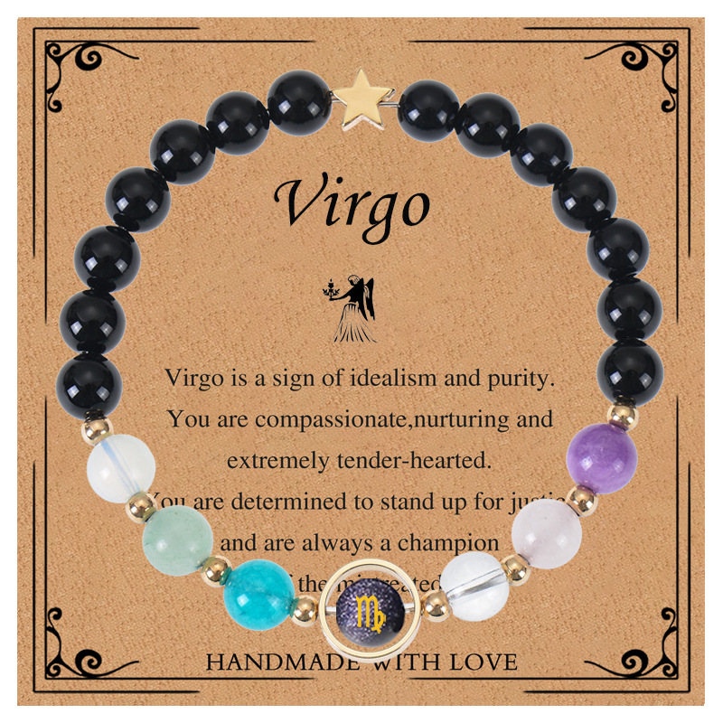 Crystal String Beads 12 Constellation Bracelet Set with Card – Celestial Charm - Image 2