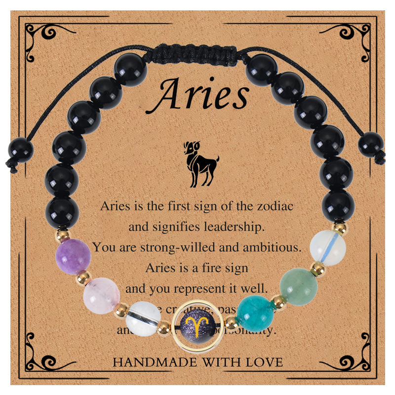 Crystal String Beads 12 Constellation Bracelet Set with Card – Celestial Charm - Image 9