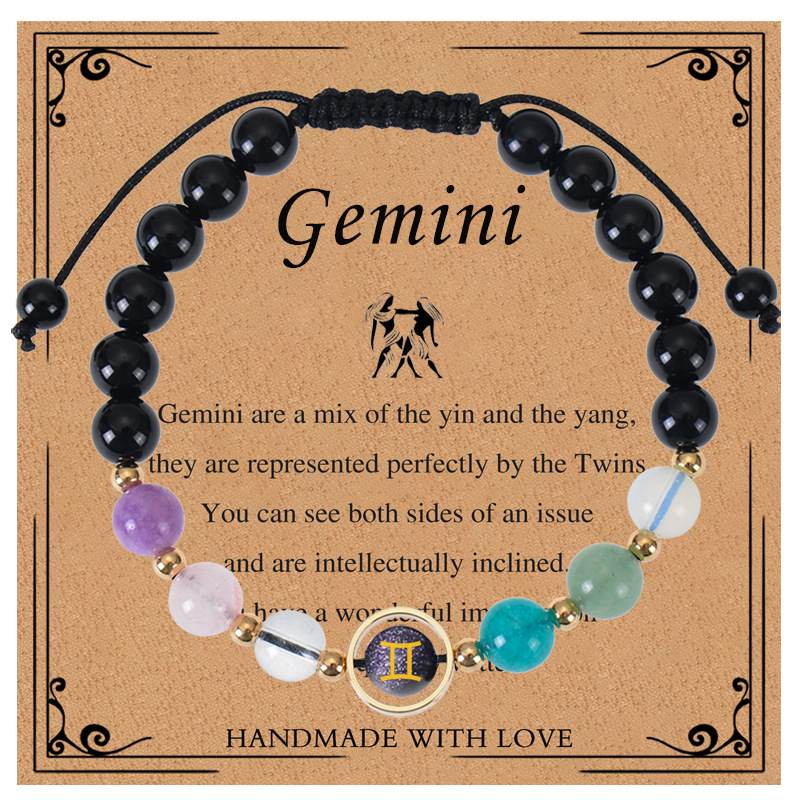 Crystal String Beads 12 Constellation Bracelet Set with Card – Celestial Charm - Image 12
