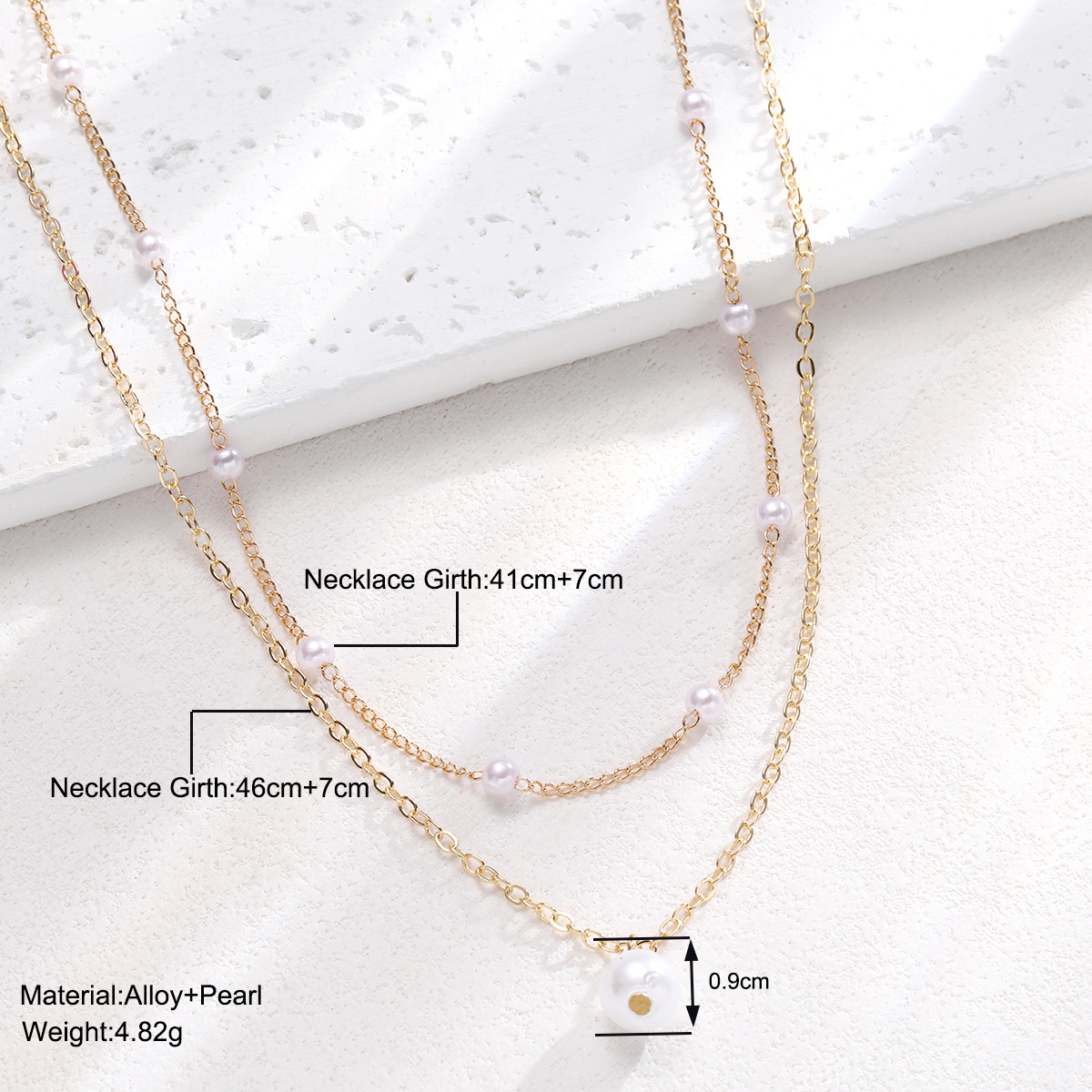 Double Layer Baroque Pearl Necklace - Elegant Design for Timeless Style - Image 2