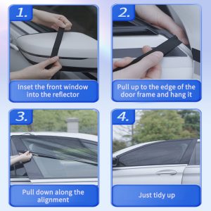 Car Front & Rear Side Curtain Sun Visor Shade Mesh Cover - UV Protector & Anti-Mosquito Fabric Shield for Car Accessories, Side Window Sunshades, and Door Covers