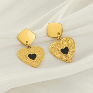 Stylish Dripping Oil Heart Earrings for Women - Trendy Pendant Jewelry