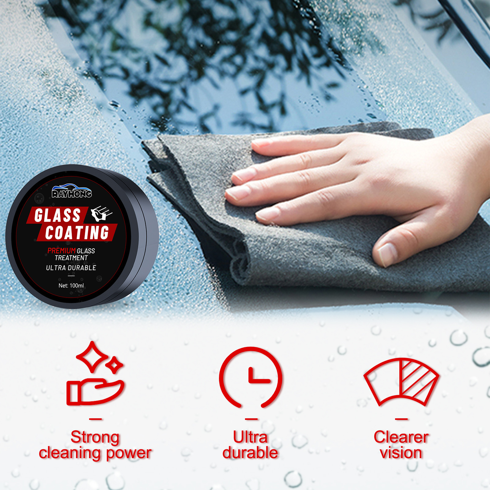 Premium Waterproof Windshield Cleaning Cream - Superior Coating Solution - Image 4