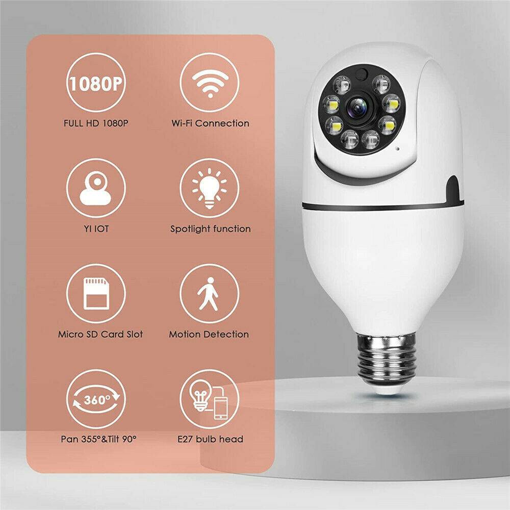 IR E27 Light Bulb Camera - 1080P HD Wireless WiFi Smart Home Security Solution - Image 12