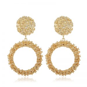 Elegant Geometric Relief Flower Earrings for a Stylish Look