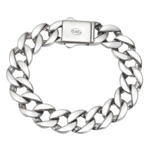 S925 Sterling Silver 13mm Thick Cuban Link Bracelet - Stylish & Durable