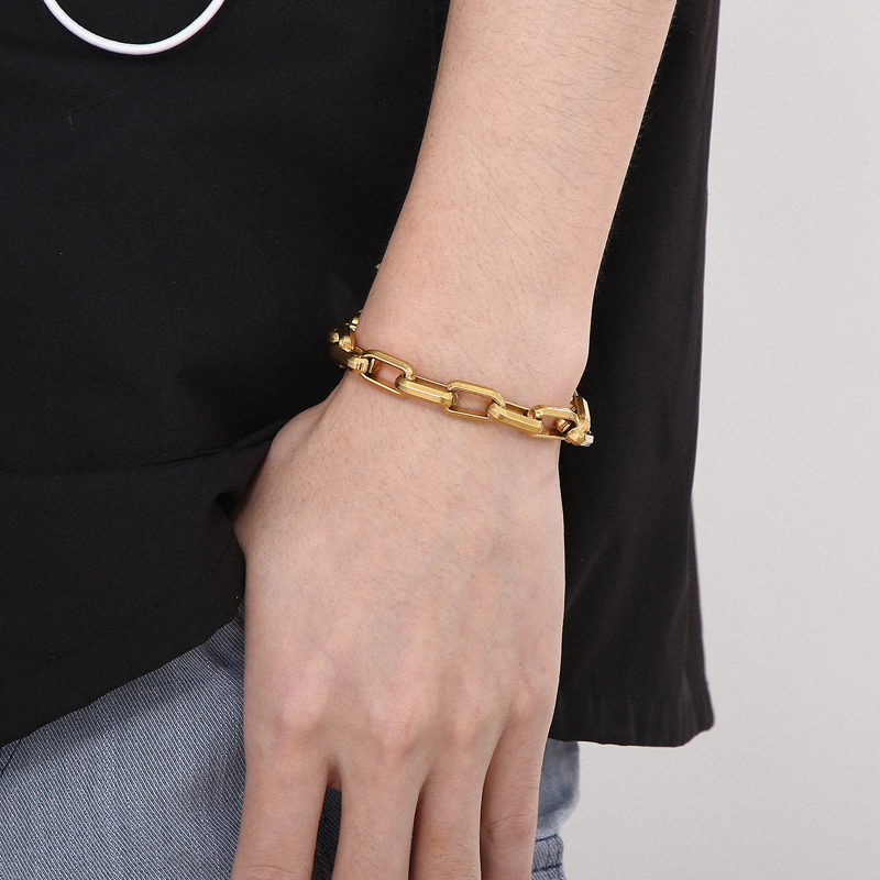 Men's Titanium Steel Bracelet - Trendy Ins Niche Design Hip-hop Geometric Style - Image 3