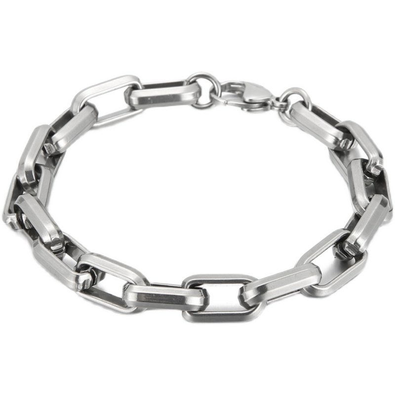 Men's Titanium Steel Bracelet - Trendy Ins Niche Design Hip-hop Geometric Style - Image 8