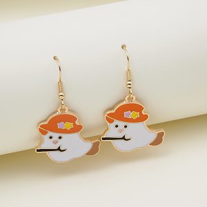 Adorable Halloween Pumpkin Earrings - Spooky Oil Drip Alloy Jewelry