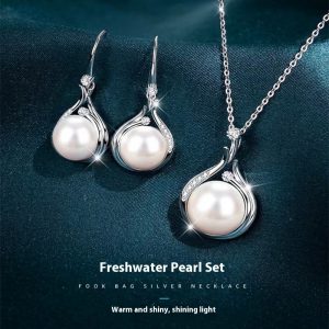 Luxury Women's S925 Silver Freshwater Pearl Necklace - Fall Winter Sweater Chain Jewelry
