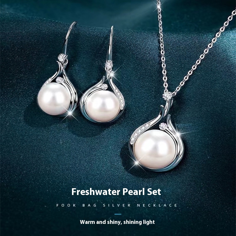 Luxury Women's S925 Silver Freshwater Pearl Necklace - Fall Winter Sweater Chain Jewelry