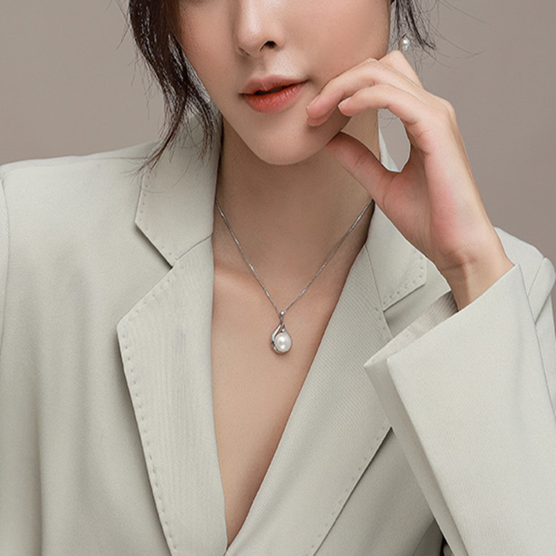 Luxury Women's S925 Silver Freshwater Pearl Necklace - Fall Winter Sweater Chain Jewelry - Image 2