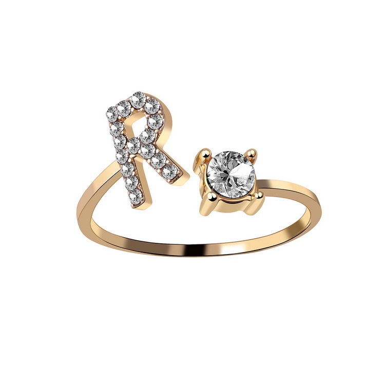 Stylish Adjustable 26 Initial Letter Ring - Elegant Fashion Jewelry for Women - Image 8