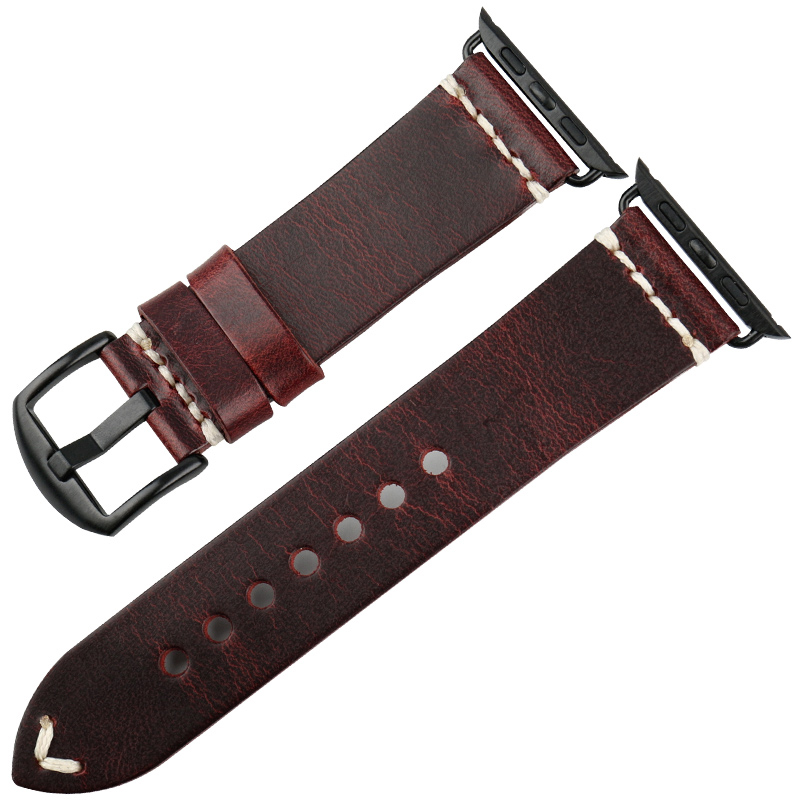 Italian Oil Wax Leather Watch Strap - Premium Quality Leather Band
