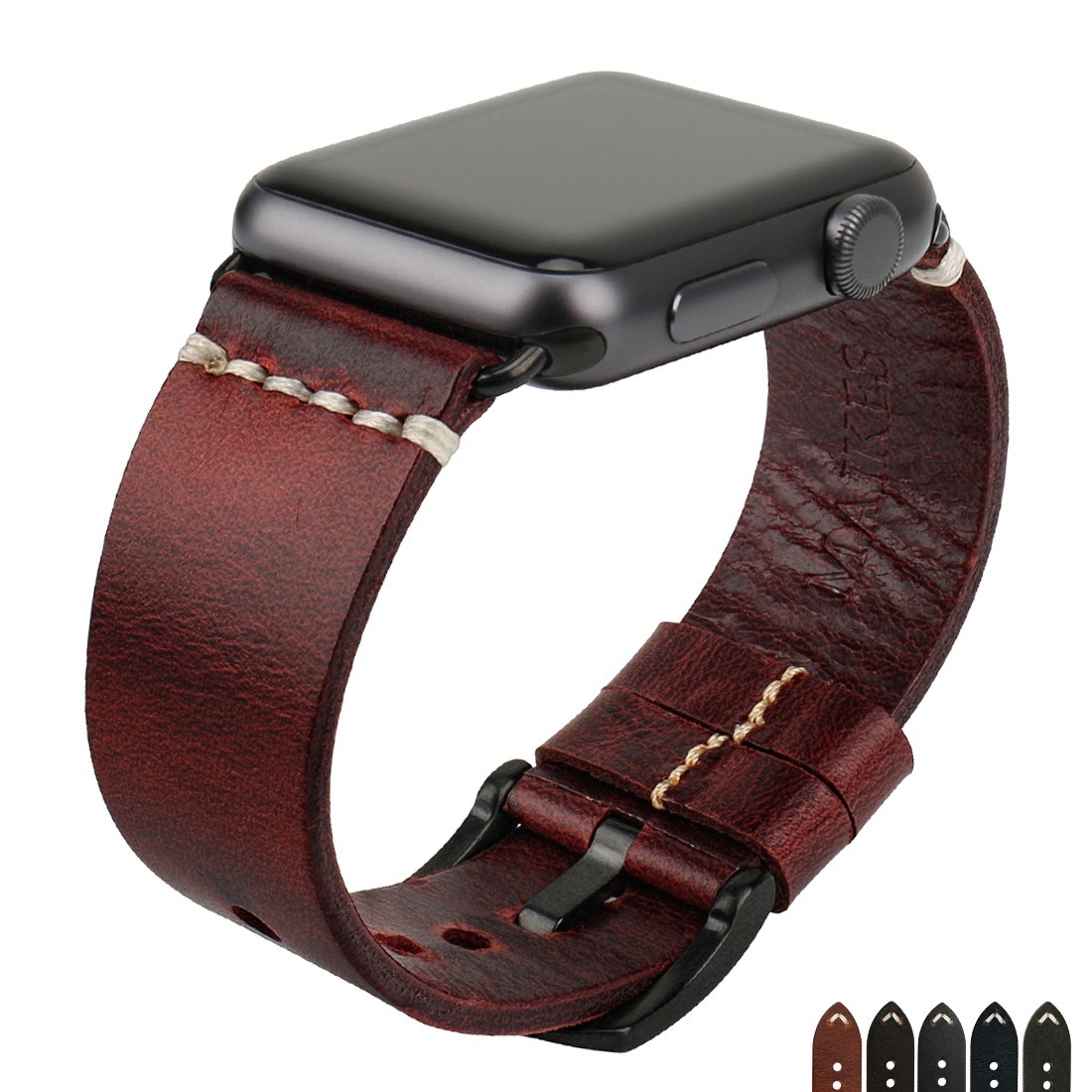 Italian Oil Wax Leather Watch Strap - Premium Quality Leather Band - Image 2