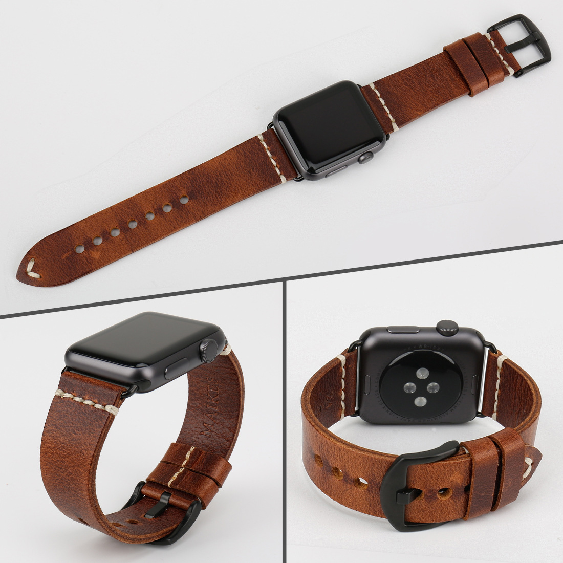 Italian Oil Wax Leather Watch Strap - Premium Quality Leather Band - Image 4