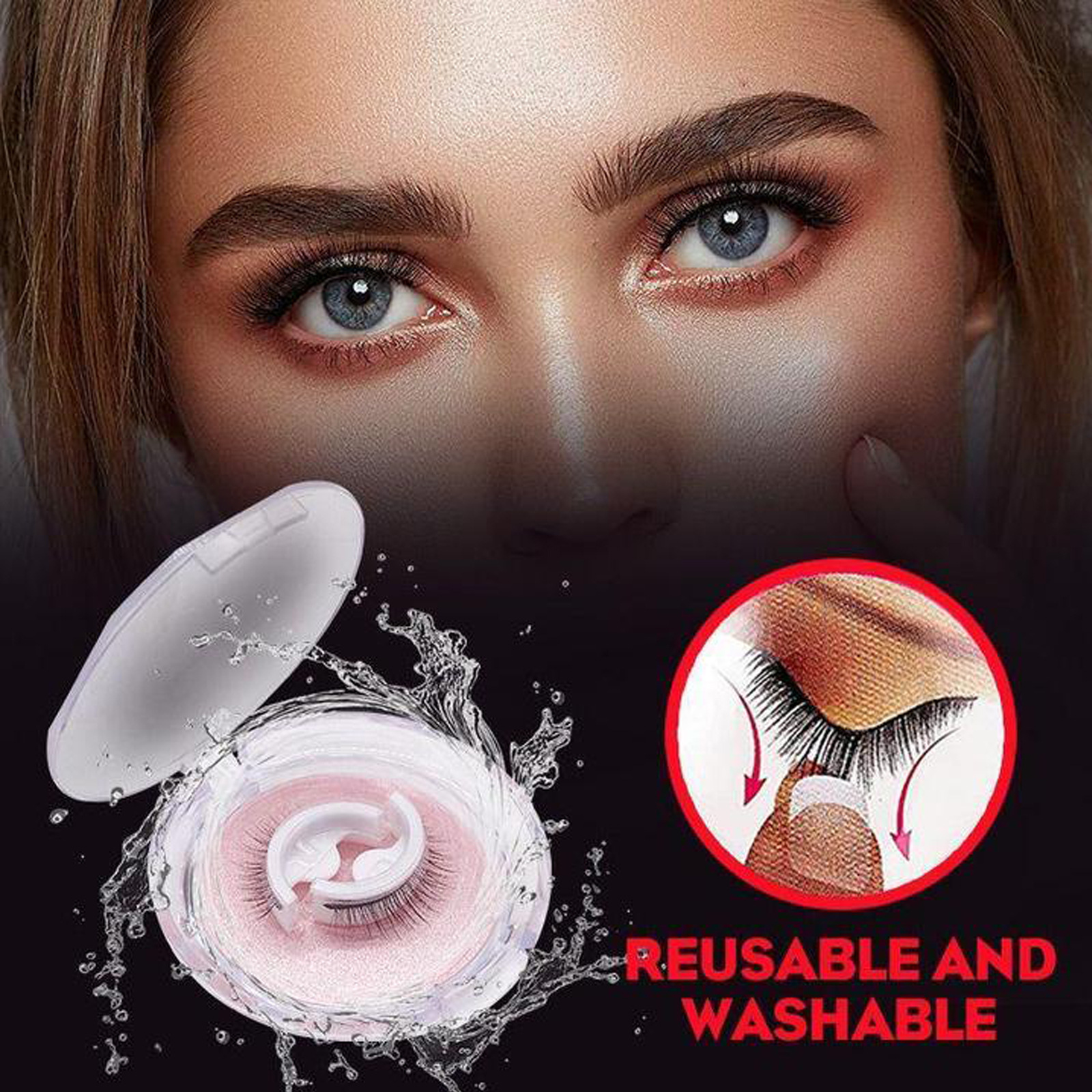 Thick Women's Self-Adhesive False Eyelashes - No Glue Needed!