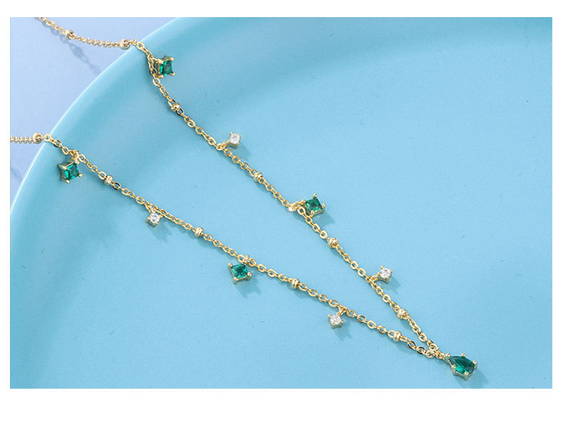 Stunning Water Drop Emerald Zircon Necklace - Generous Design & Elegance