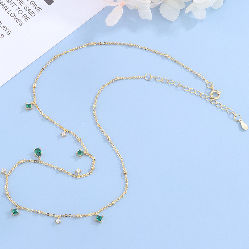 Stunning Water Drop Emerald Zircon Necklace - Generous Design & Elegance - Image 8