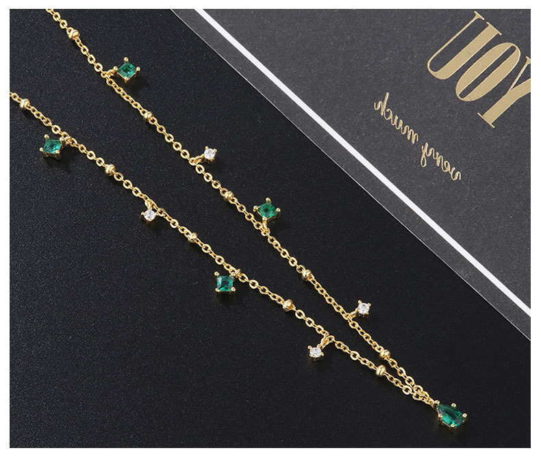 Stunning Water Drop Emerald Zircon Necklace - Generous Design & Elegance - Image 9