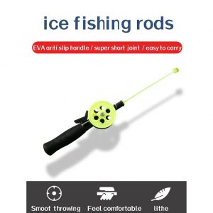 Children's Mini Ice Fishing Rod with Short White Stripes - Perfect for Young Anglers